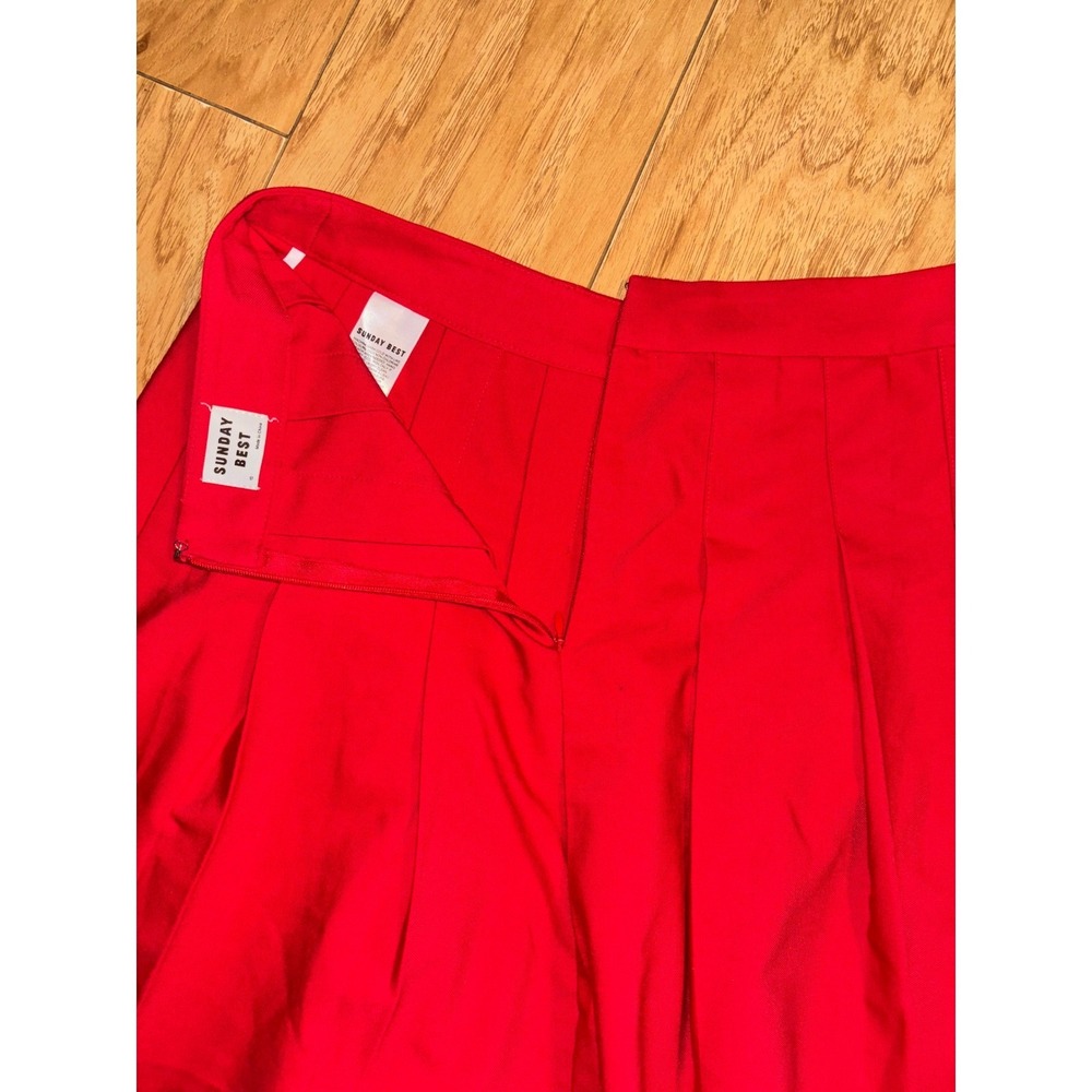 Aritzia Sunday Best Red Pleated Skirt Size 10 Preppy Tennis Pickleball Athletic - Picture 5 of 9